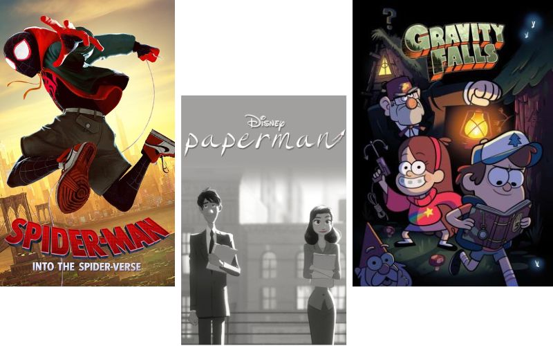 A collage of movie posters featuring the top animated films of the year. Colorful and captivating, showcasing the best of animation